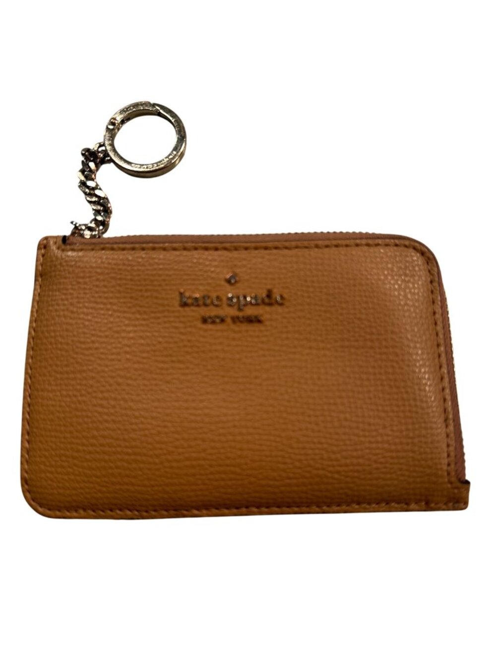 Kate Spade Pebbled Leather Cardholder Wallet Keychain Zip Purse